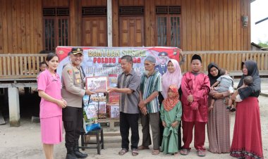Sambut Hari Bhayangkara ke 78 Polres Lingga Salurkan Tali Asih