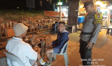 Patroli Cipkon Polsek Sungai Beduk Cegah Aksi Kejahatan dan Sampaikan Himbauan Kamtibmas