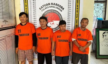 Polsek Parapat Resor Simalungun Berhasil Tangkap Empat Pemuda Bersama 1,20 gram Sabu