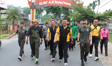 Kapolres Simalungun Ikuti Gerak Jalan Santai Peringatan HUT ke-62 Korem 022/Pantai Timur