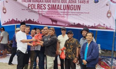 Polres Simalungun Selenggarakan Penyembelihan dan Pembagian Daging Kurban pada Idul Adha 1445 H