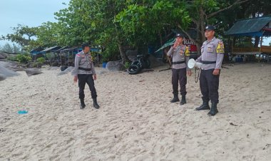 Personel Polres Bintan Pantau Tempat Wisata dan Berikan Imbauan Keselamatan Selama Liburan Idul Adha 1445H/2024M