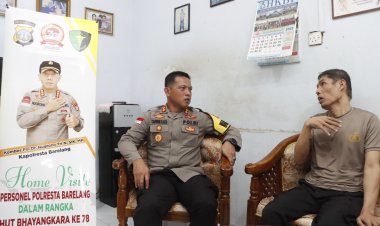 Peringati Hari Bhayangkara Ke-78, Polresta Barelang Anjangsana ke Personel yang Sakit Menahun