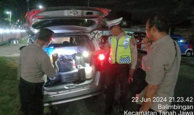 Polsek Tanah Jawa Gelar Razia Malam untuk Antisipasi Geng Motor dan Gangguan Kamtibmas