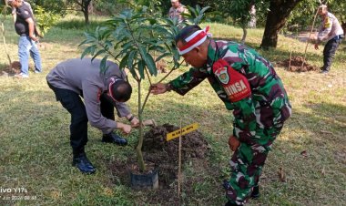Rangkaian HUT Bhayangkara, Danramil Hadir Dalam Kegiatan Penanaman Pohon