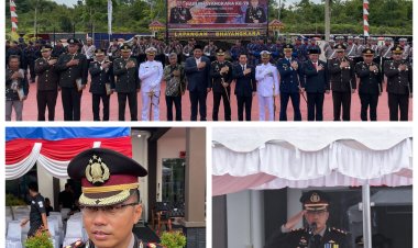 Kapolres Bintan Pimpin Upacara Peringatan Hari Bhayangkara Ke-78 Tahun 2024, Berikan Penghargaan Kepada Masyarakat dan Personel