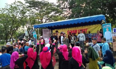 Tim Badan Pemenangan Claudia menghadiri Senam Sehat bersama Amsakar Achmad