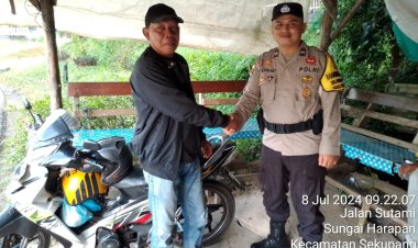 Bhabinkamtibmas Polsek Sekupang Sambangi Ojek Pangkalan Sampaikan Pesan Kamtibmas