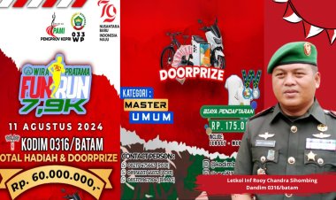 FUN RUN Wira Pratama 2024 Kodim 0316/Batam: Meriahkan HUT RI ke-79 dengan Semangat Berlari