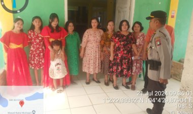 Polsek Sungai Beduk Gelar Kegiatan Minggu Kasih Bersama Jemaat Gereja GBI Agape