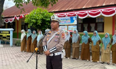 Polantas Aceh Hadir di SDN 1 Bireuen untuk Sosialisasi Tertib Lalu Lintas