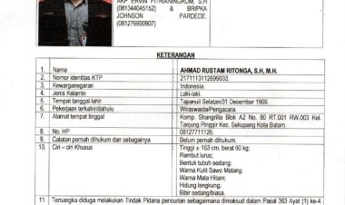 DITRESKRIMUM Polda Kepri Terbitkan DPO untuk Ahmad Ritonga atas Dugaan Tindak Pidana Pencurian