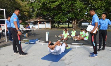 Lanud Raden Sadjad Natuna Gelar Tes Kesamaptaan Jasmani Bagi Calon Siswa Tamtama PK TNI AU Gel II/A - 88 TA 2024