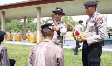 207 Bintara Remaja Polda Kepri Jalani Tradisi Pembaretan, Tampilkan Mental Baja