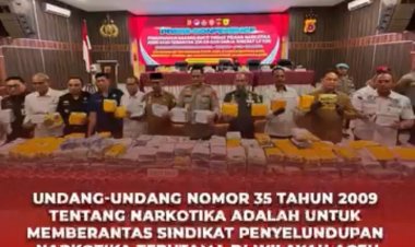 Polda Aceh Musnahkan 226 Kg Sabu dan 1,2 Ton Ganja
