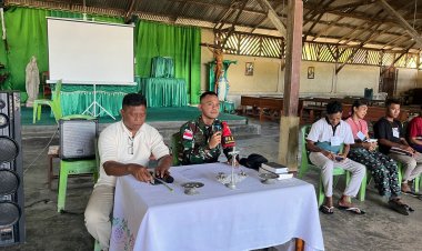 Satgas Yonkav 6/NK Berikan Materi Kepada Pemuda Pemudi Katolik