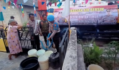 Polsek Bintan Timur, Polres Bintan Bantu Warga Kekurangan Air Bersih