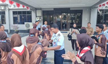 Danlanud RSA Natuna Terima Kunjungan Peserta Kemah Besar Pramuka Kabupaten Natuna