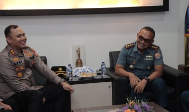 Kapolres Lingga Kunjungi Lanal Dabo Singkep Demi Perkuat Sinergitas TNI - Polri