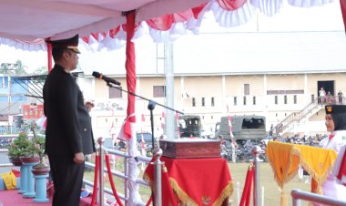 Upacara Penurunan Bendera HUT RI ke-79 di Lingga: Kapolres Pimpin dengan Penuh Khidmat