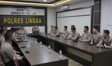 Supervisi Personel dan Perlengkapan Sabhara Polres Lingga Siap Amankan Tahapan Pilkada
