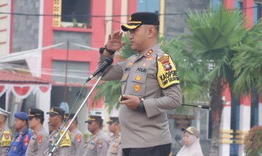 Kapolres Karimun Pimpin langsung Apel kesiapan Pengamanan Pendaftaran Bakal Calon Bupati dan Wakil Bupati