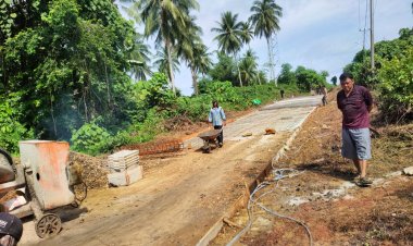 Proyek Pembangunan Jalan SMA ke Sepasir di Desa Selading Berjalan Lancar