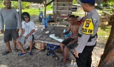 Bhabin Perairan Sat Polairud Polres Lingga Sambangi Nelayan Ingatkan Keamanan Berlayar