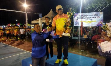 Kembali, Polres Bintan  Raih Juara 1 Turnamen Voli Danlanal Bintan Cup