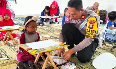 Sambut Hari Lalu Lintas Bhayangkara Ke-69, Sat Lantas Polres Lingga Gelar Lomba Mewarnai Tingkat TK