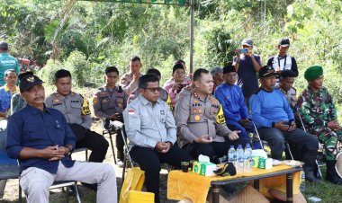 Mewujudkan Desa Ketahanan Pangan, Kapolres Lingga Panen Padi Sawah Di Desa Lanjut