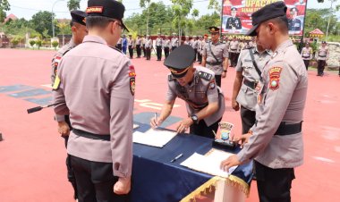 Kapolres Bintan Pimpin Upacara Setijab PJU Polres Bintan