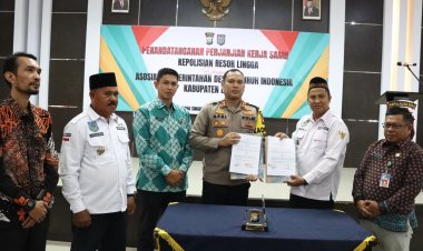Polres Lingga dan APDESI Kab. Lingga Teken MoU Penggunaan Dana Desa Agar Tepat Sasaran