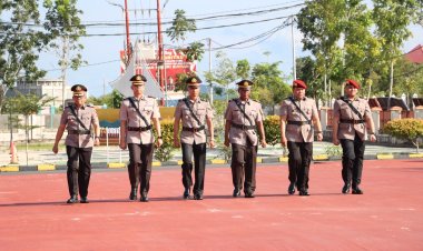 Kapolres Bintan Pimpin Upacara serah terima Wakapolres, Kabagren dan Kasat Reskrim