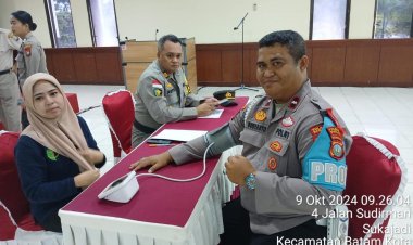 Pemeriksaan Kesehatan Personil Polresta Barelang dalam Operasi Mantap Praja Seligi 2024
