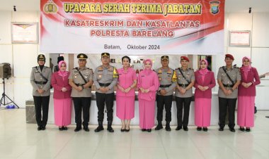 Kapolresta Barelang Pimpin Upacara Serah Terima Jabatan Kasat Reskrim dan Kasat Lantas Polresta Barelang