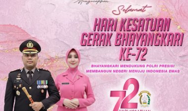 Pembina dan Ketua Bhayangkari Cabang Lingga Mengucapkan Selamat Hari Kesatuan Gerak Bhayangkari ke-72