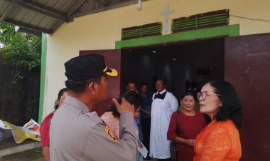 Minggu Kasih Kamtibmas: Polsek Sekupang Pererat Hubungan dengan Jemaat Gereja HKI Sungai Harapan