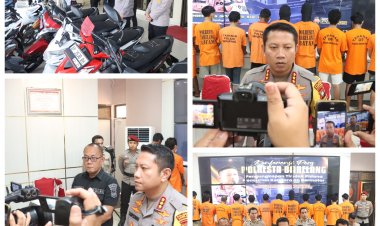 Kapolresta Barelang Gelar Konferensi Pers Ungkap Kasus Curanmor Amankan 12 Pelaku