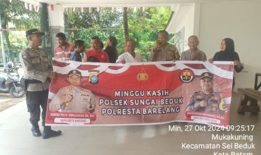 Polsek Sungai Beduk Lakukan Himbauan Kamtibmas dalam Kegiatan Minggu Kasih di Kampung Nusantara Mukakuning