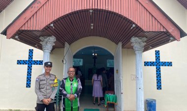 Brigadir Celvino Mardha dan Bripda Adrian Bagaskara Berikan Rasa Aman Umat Nasrani Beribadah