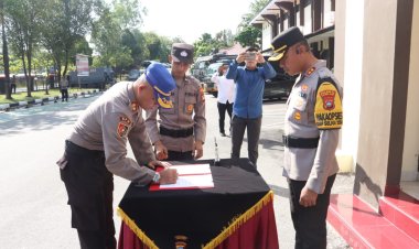 Polresta Barelang Gelar Apel Serah Terima Siswa Latja Diktukba Polri Gelombang II T.A 2024 SPN Polda Kepri