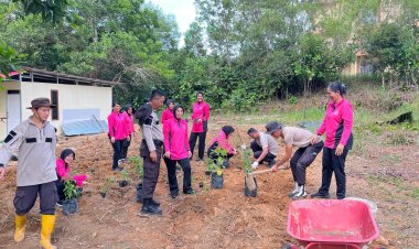 Polsek Kota Tanjungpinang Manfaatkan Lahan Tidur untuk Dukung Ketahanan Pangan Nasional
