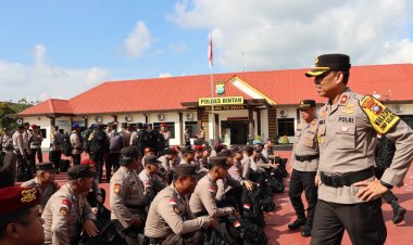 Polres Bintan Gelar Apel Kesiapan Dan Pengecekan Personil Pengamanan TPS