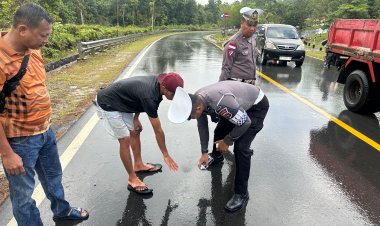 Satlantas Polres Bintan Tangani Laka Lantas Mobil Truck Dan Sepada Motor