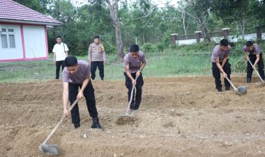 Kompol Andi Sutrisno Pimpin Pembukaan Lahan Perkebunan Jagung Polres Lingga