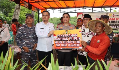 Dukung Ketahanan Pangan Nasional, Polresta Tanjungpinang Gelar Penanaman Serentak di Kampung Bugis