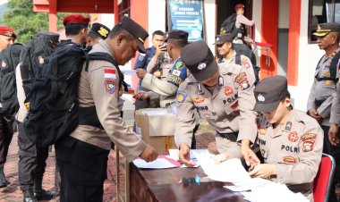 AKBP Apri Fajar Hermanto, Pimpin Apel Pergeseran Pasukan Pengamanan Pilkada 2024