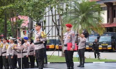 Polresta Barelang Gelar Apel Pergeseran Pasukan Pengamanan TPS Pilkada Serentak 2024