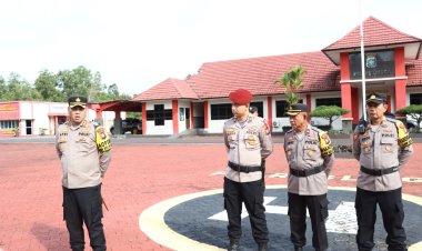 Polres Lingga Sambut Personel BKO Polda Kepri Amankan Pilkada Serentak 2024 di Kabupaten Lingga